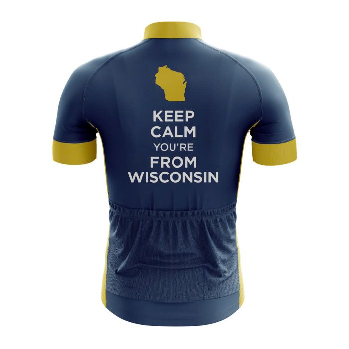 Keep Calm You're From Wisconsin Cycling Jersey - Image 2